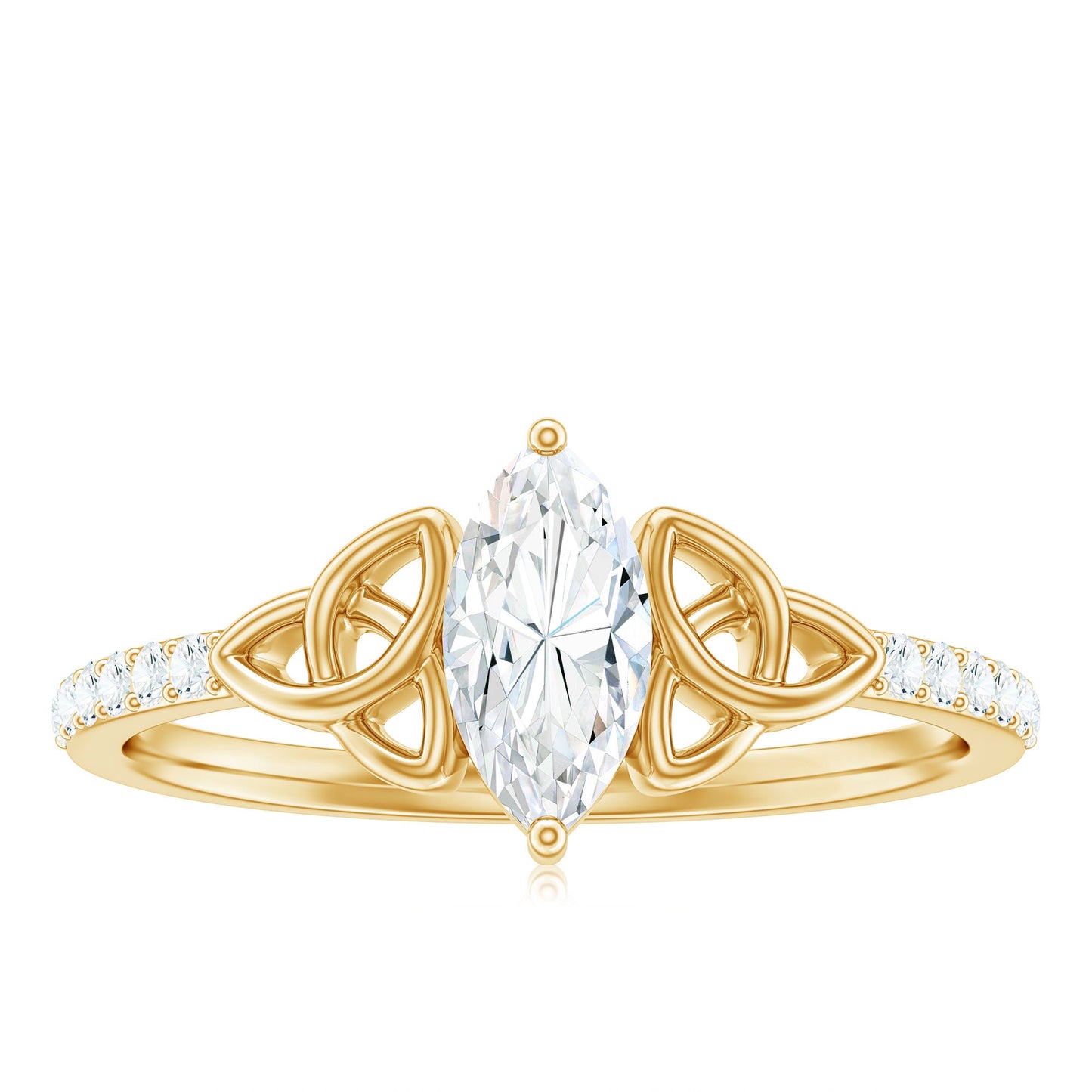 Marquise Cut Moissanite Celtic Knot Engagement Ring