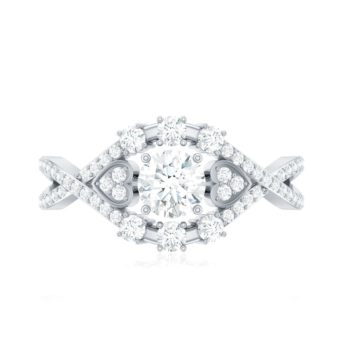 Designer Moissanite Beautiful Engagement Ring with Certificate