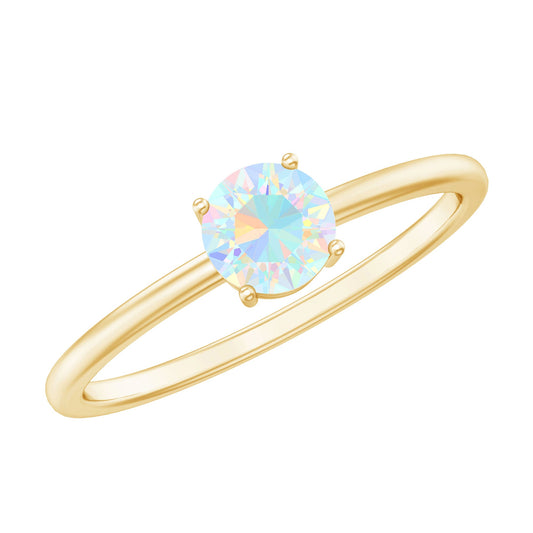 Natural Ethiopian Opal October Birthstone Ring
