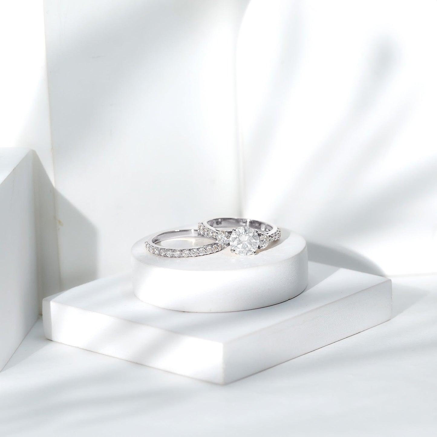 Certified Moissanite Classic Bridal Ring Set