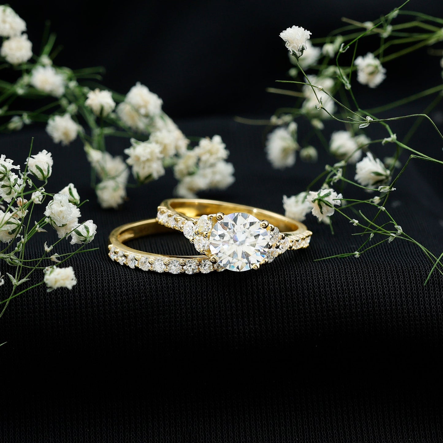 Certified 2 Carat Moissanite Engagement Ring with Enhancer