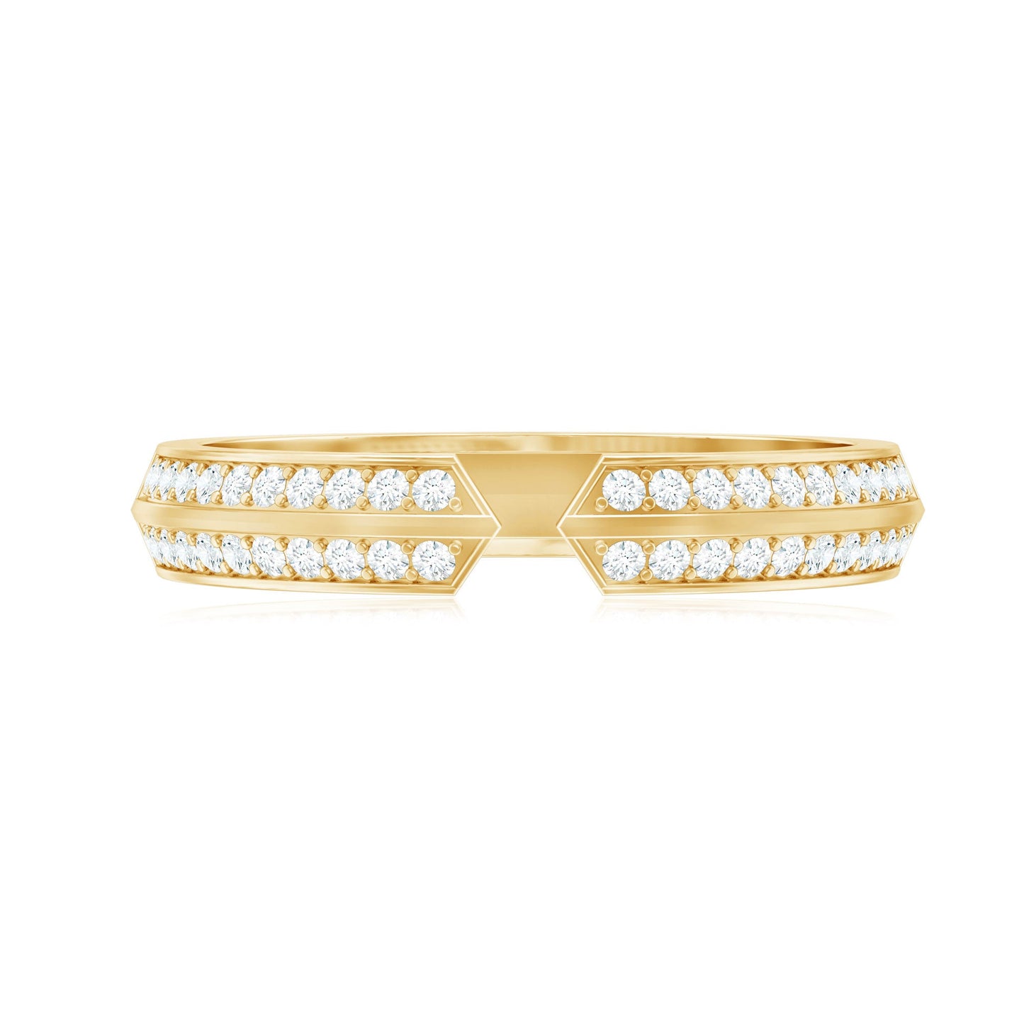 Certified Natural Diamond Anniversary Ring in Cuff Style