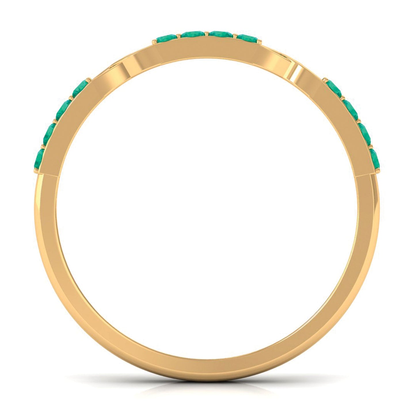 Real Emerald Interlocking Wedding Band with Certificate