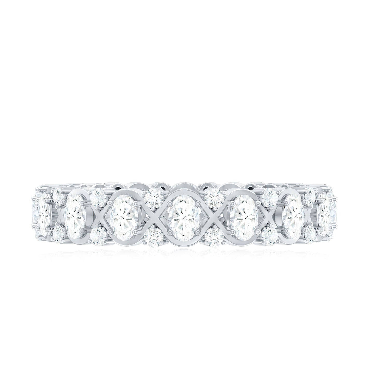 Half Eternity Style Moissanite Infinity Wedding Band