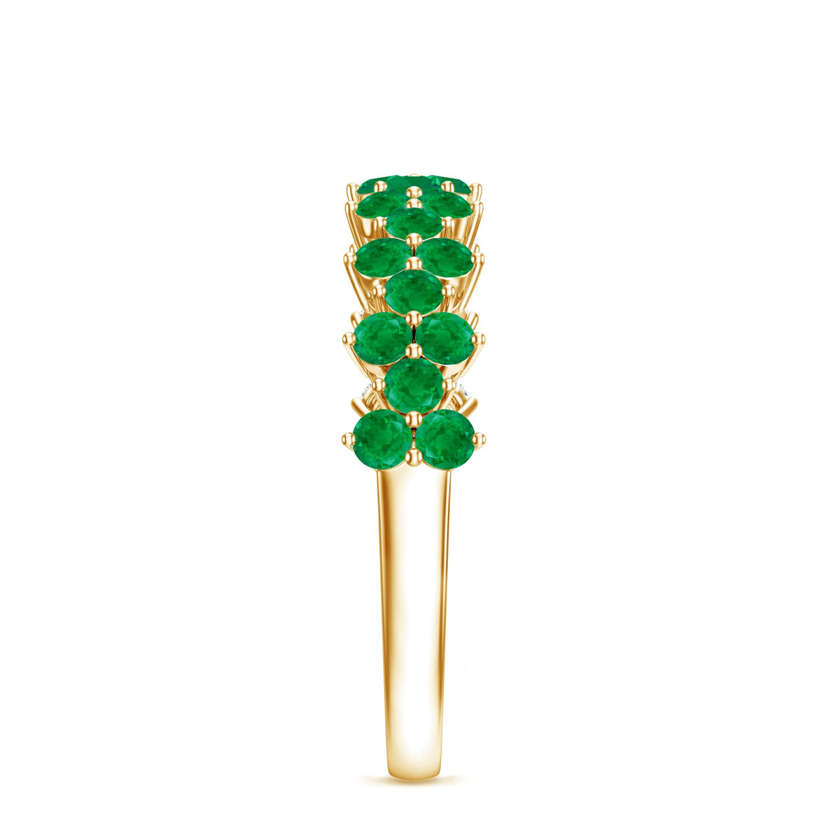 Certified Real Emerald Half Eternity Anniversary Ring