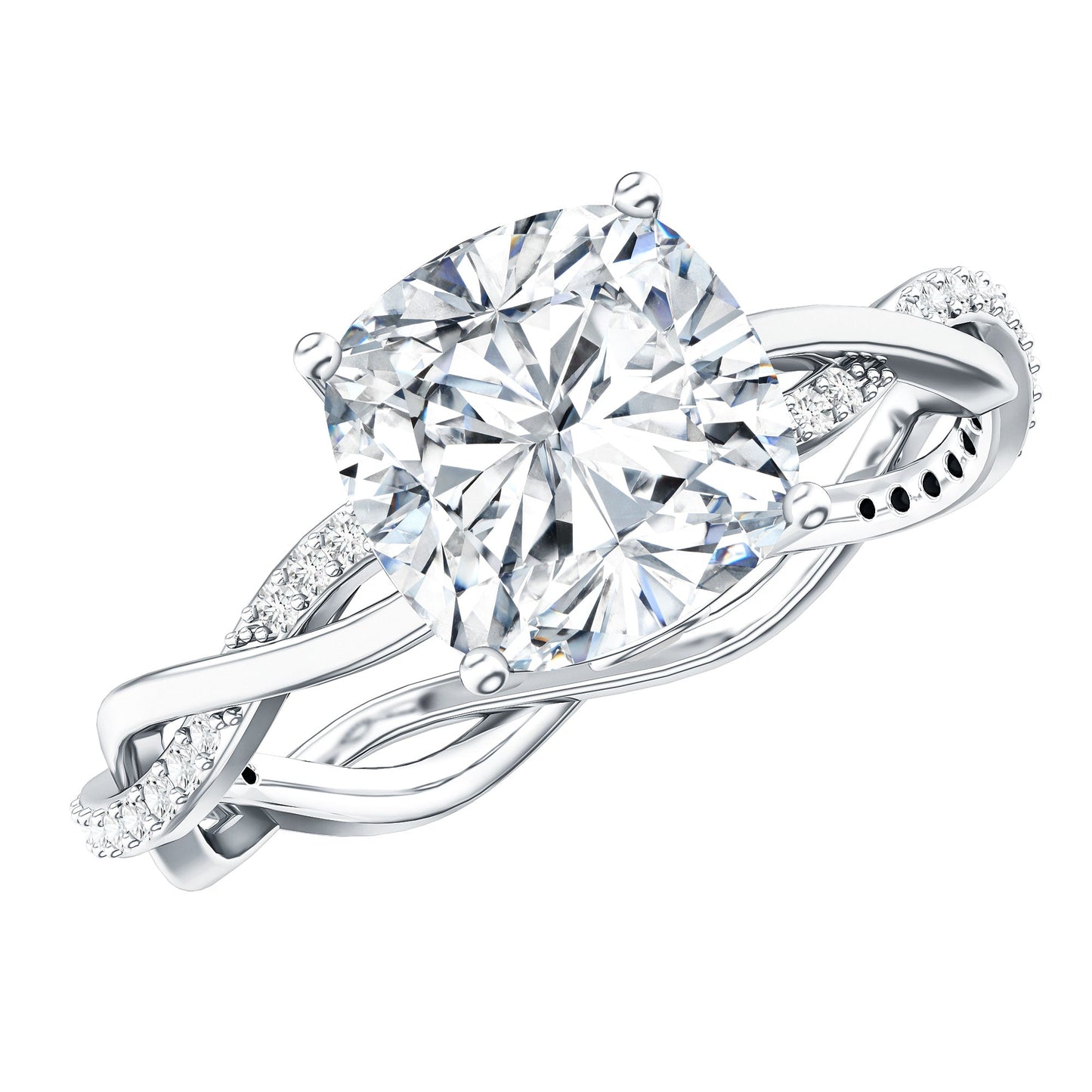 Cushion Cut Solitaire Moissanite Engagement Ring For Her