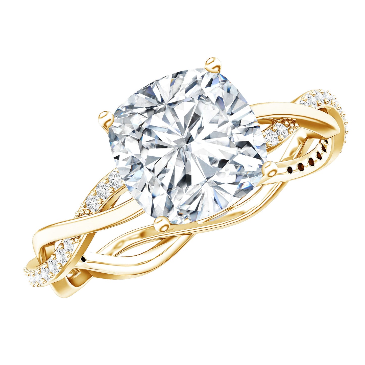 Cushion Cut Solitaire Moissanite Engagement Ring For Her