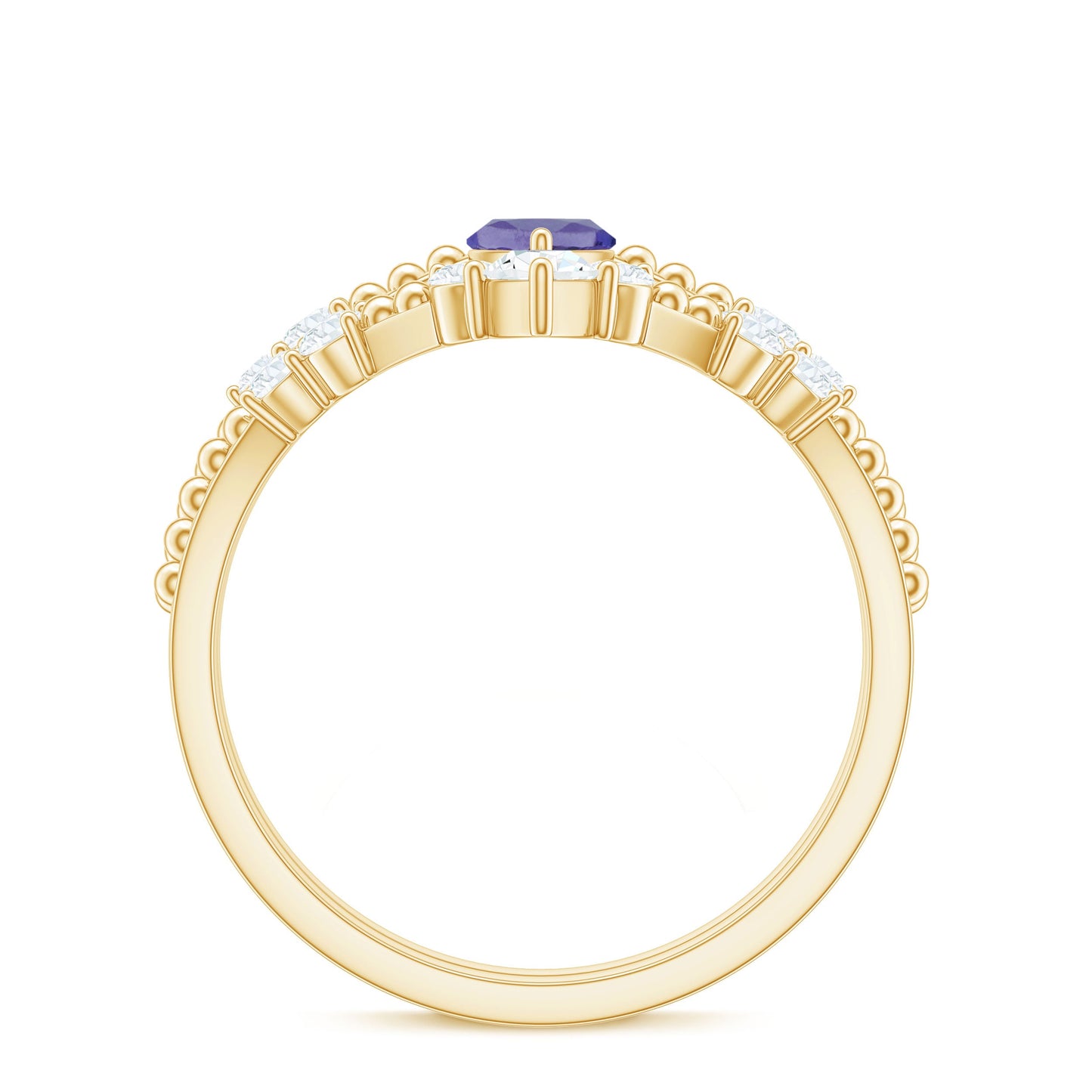 Natural Marquise Tanzanite Diamond Engagement Ring Set