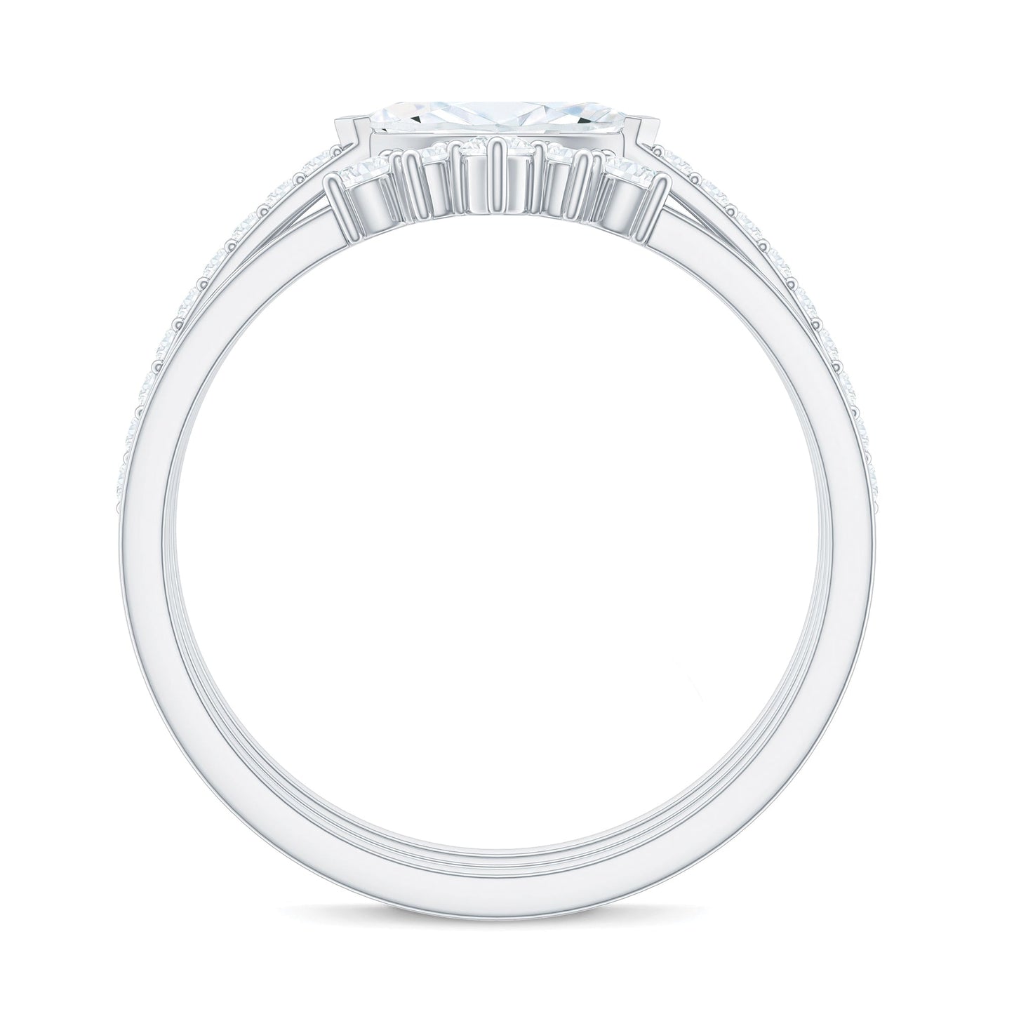 Certified Moissanite Trio Bridal Ring Set for Women
