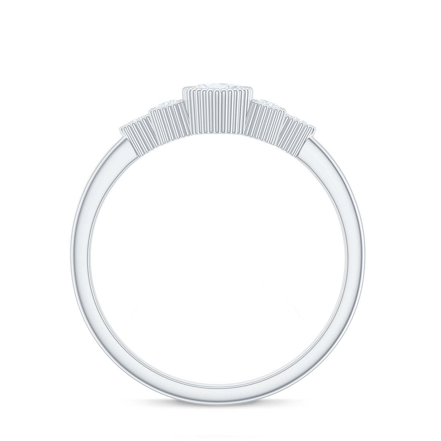 Marquise Moissanite Engagement Ring with Trios