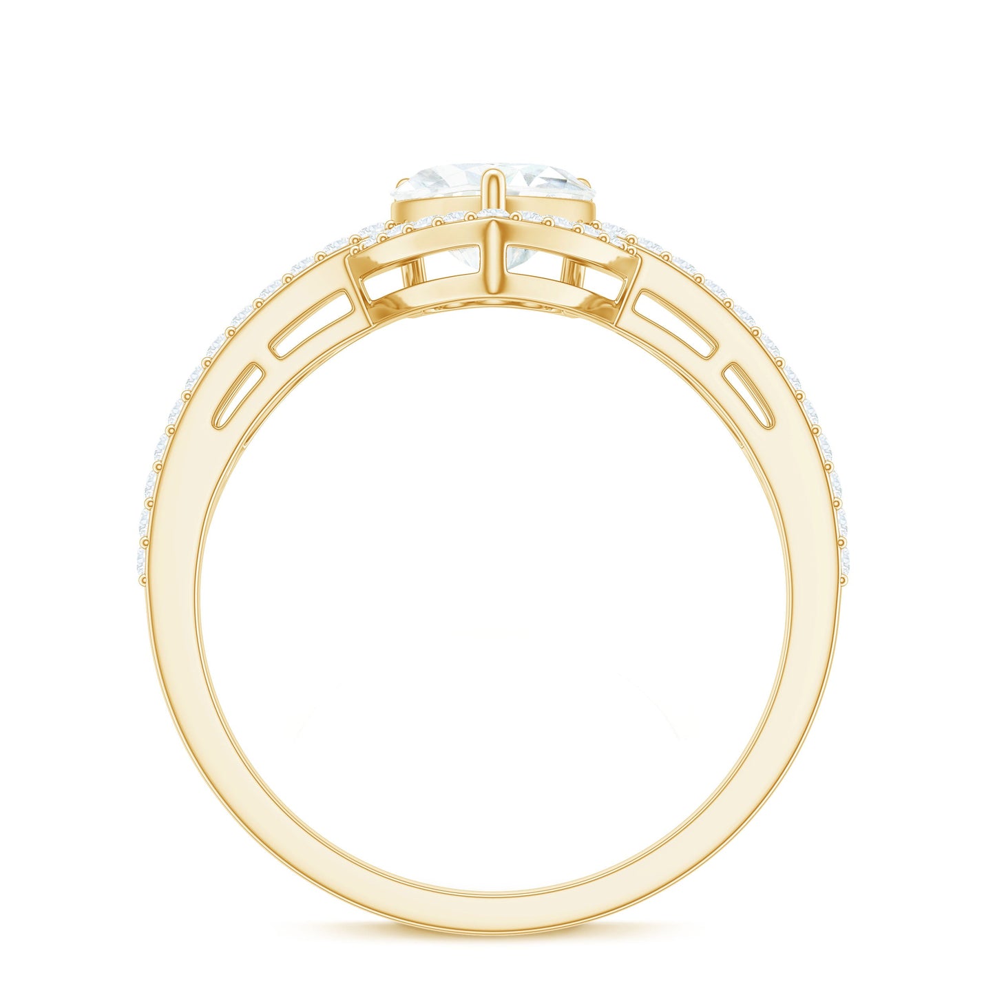 Heart Shaped Moissanite Designer Engagement Ring