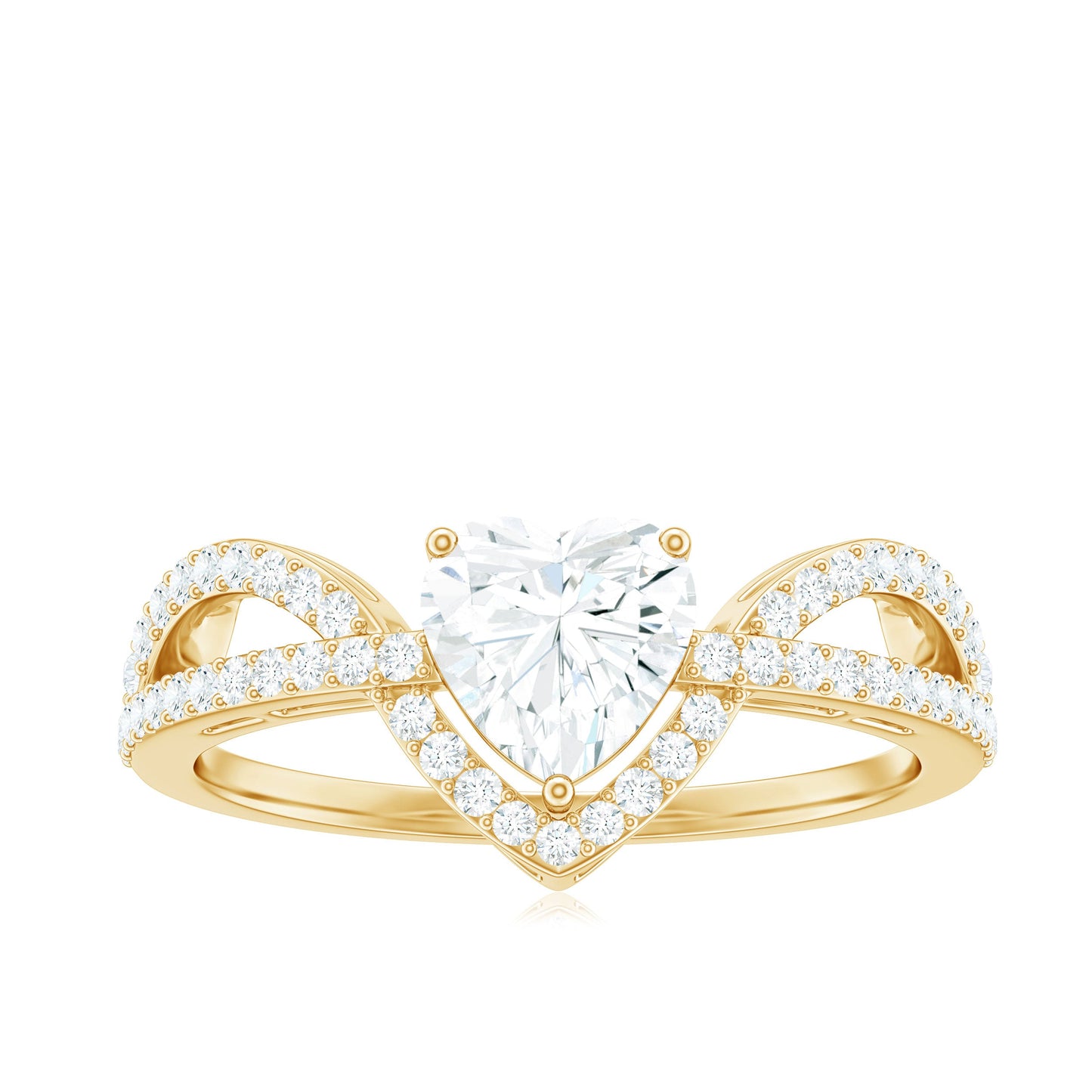 Heart Shaped Moissanite Designer Engagement Ring
