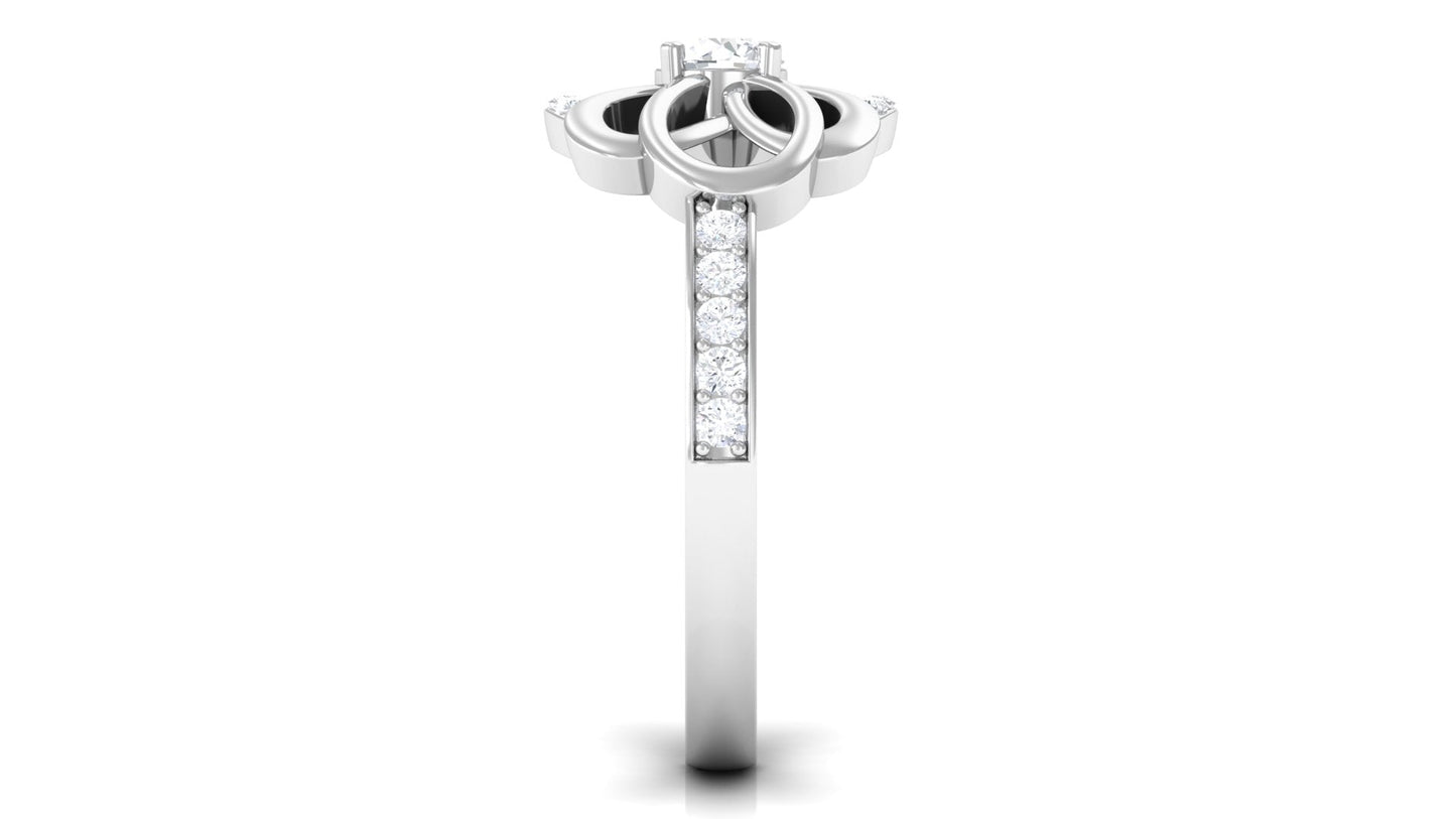 Nature Inspired Real Diamond Engagement Ring for Women