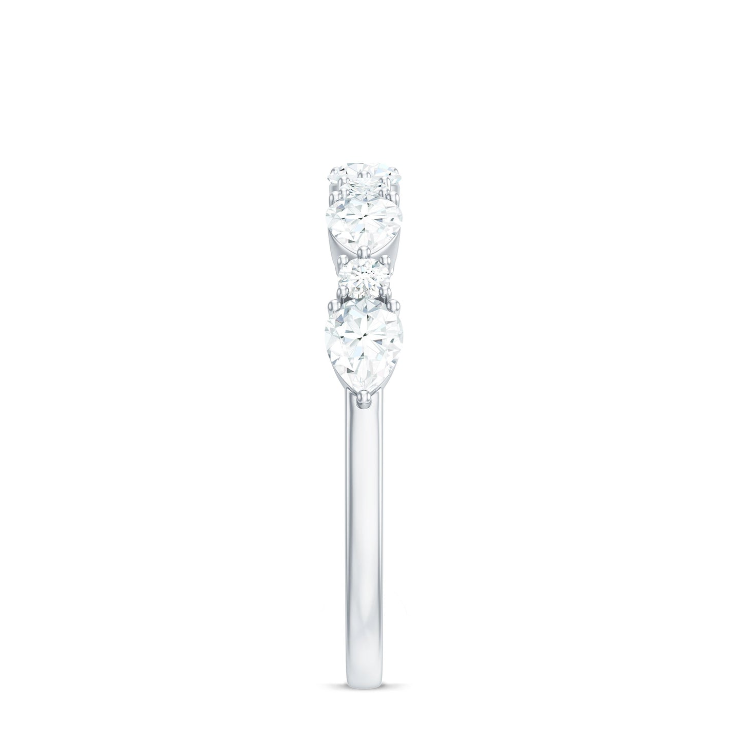 Certified Moissanite Half Eternity Stackable Ring for Women