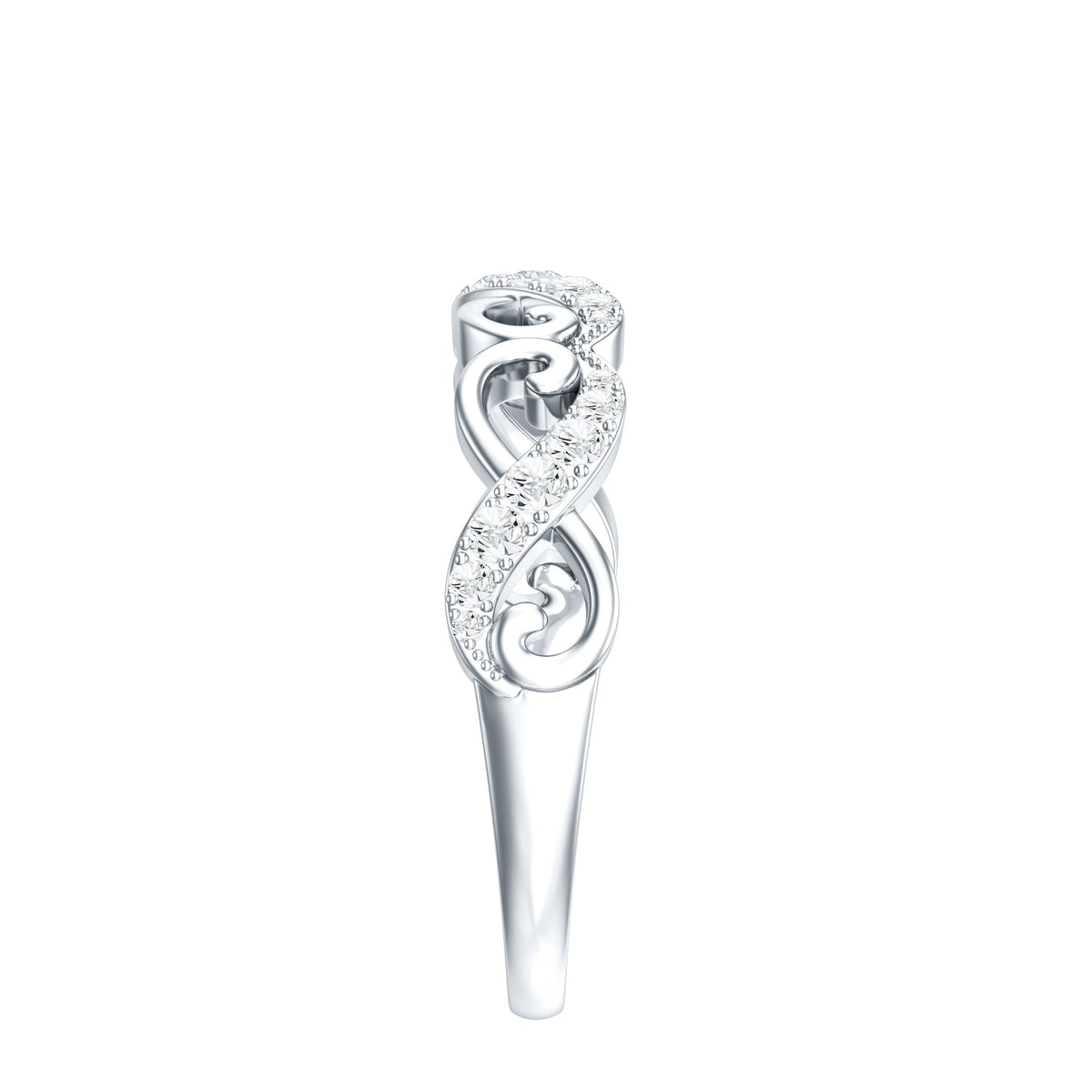 Vintage Inspired Moissanite Infinity Wedding Band Ring