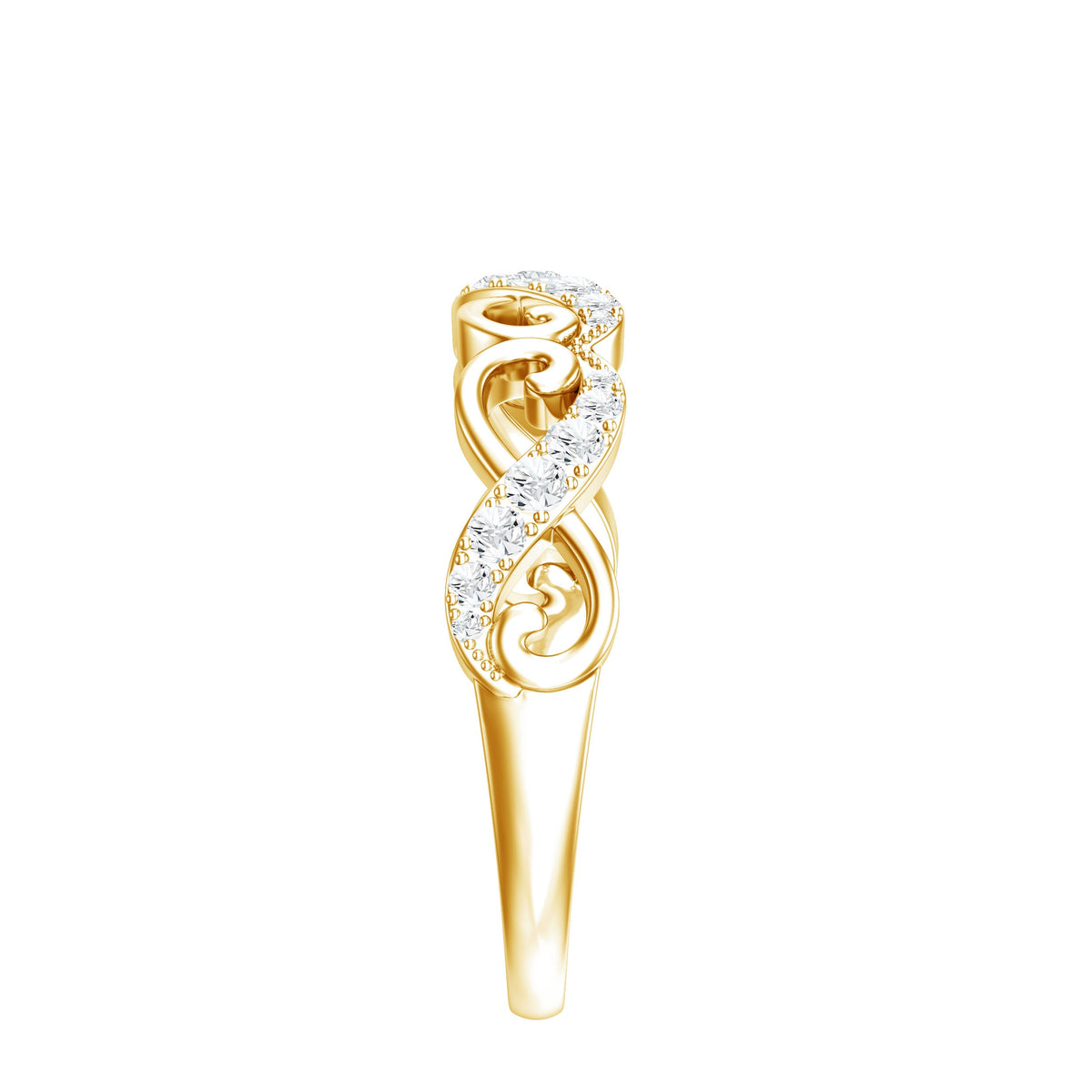 Vintage Inspired Moissanite Infinity Wedding Band Ring