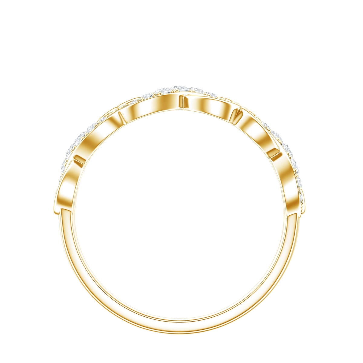 Vintage Inspired Moissanite Infinity Wedding Band Ring