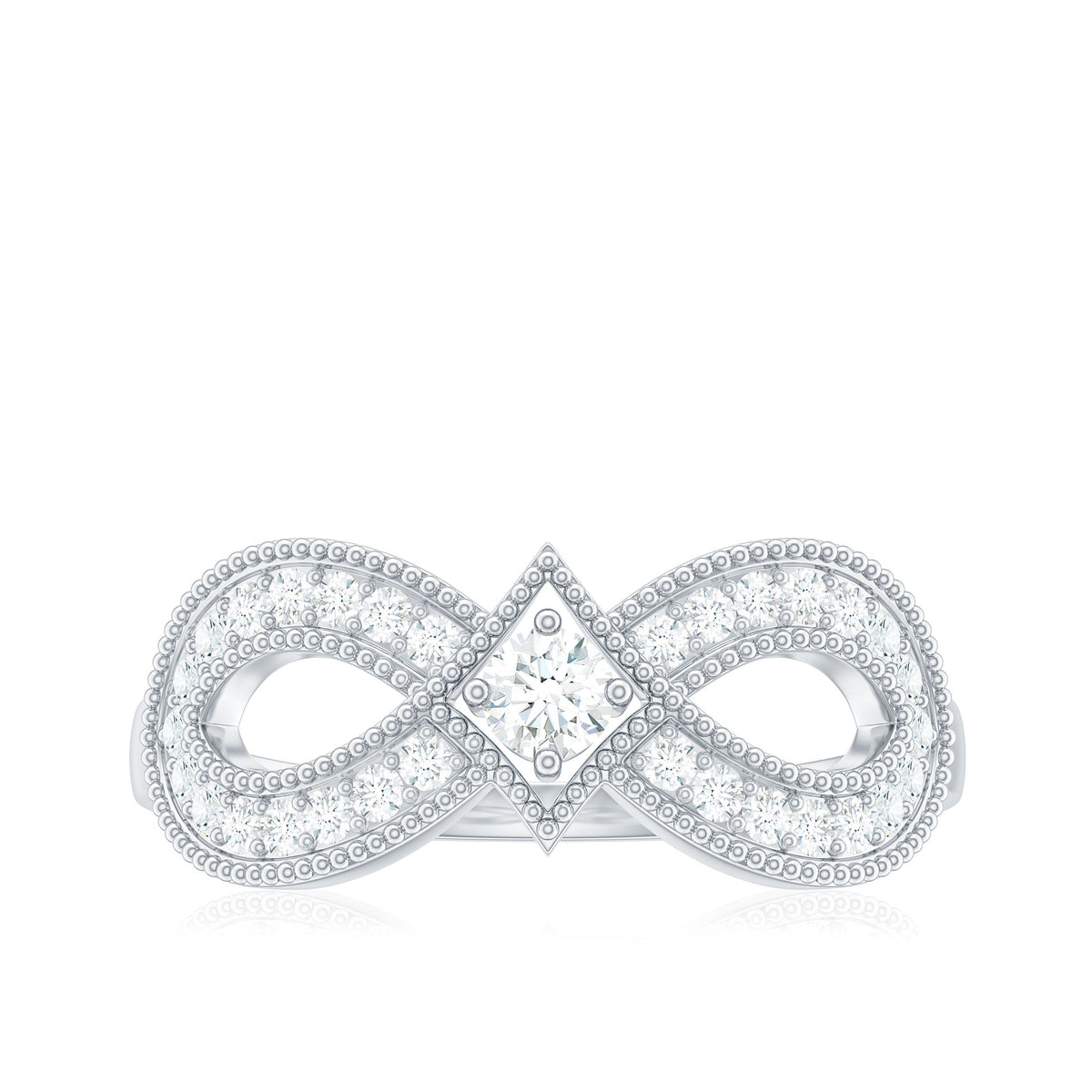 Vintage Inspired Moissanite Infinity Engagement Ring
