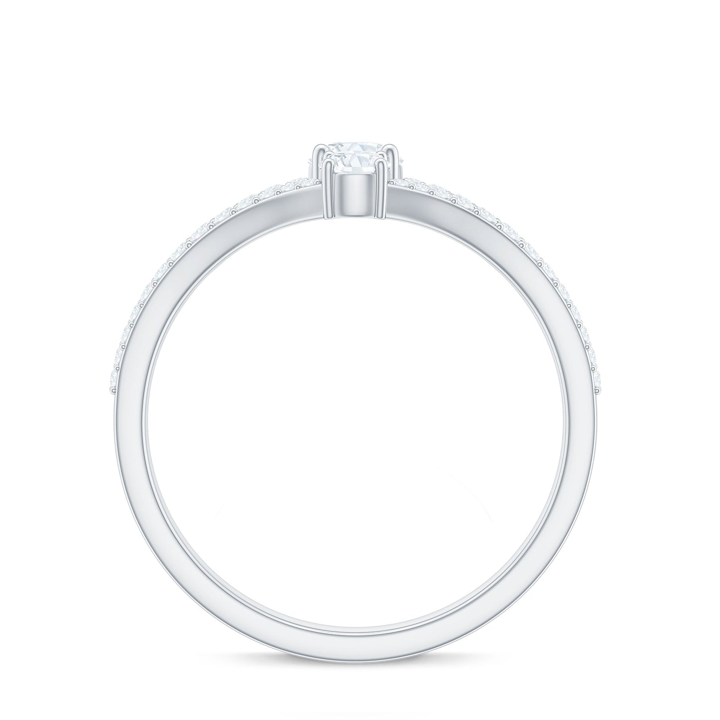 Moissanite Toi et Moi Engagement Ring with Split Shank