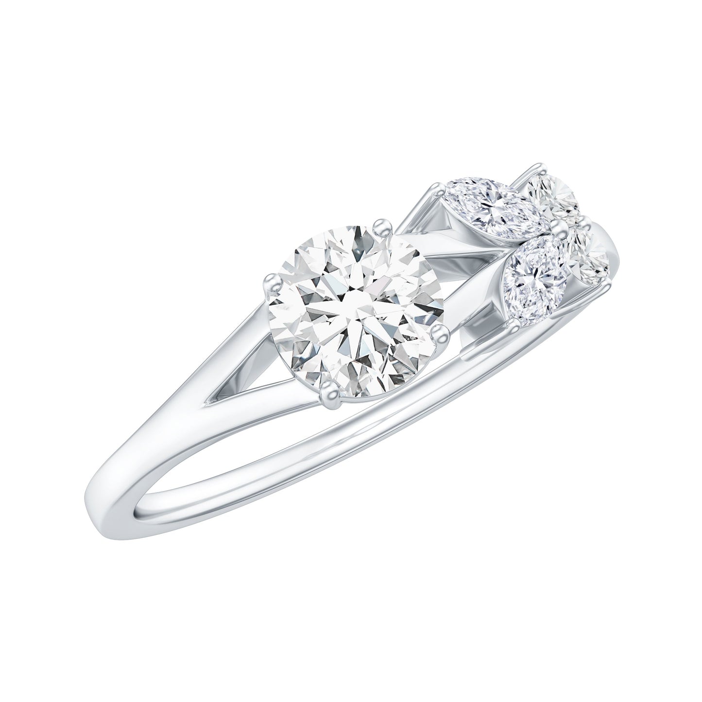 Certified Moissanite Promise Ring with Butterfly Motif