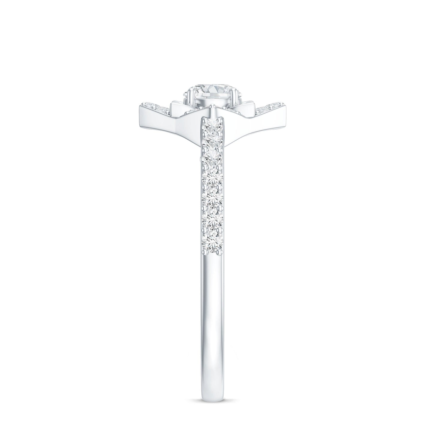 Certified Moissanite Floral Engagement Ring For Her