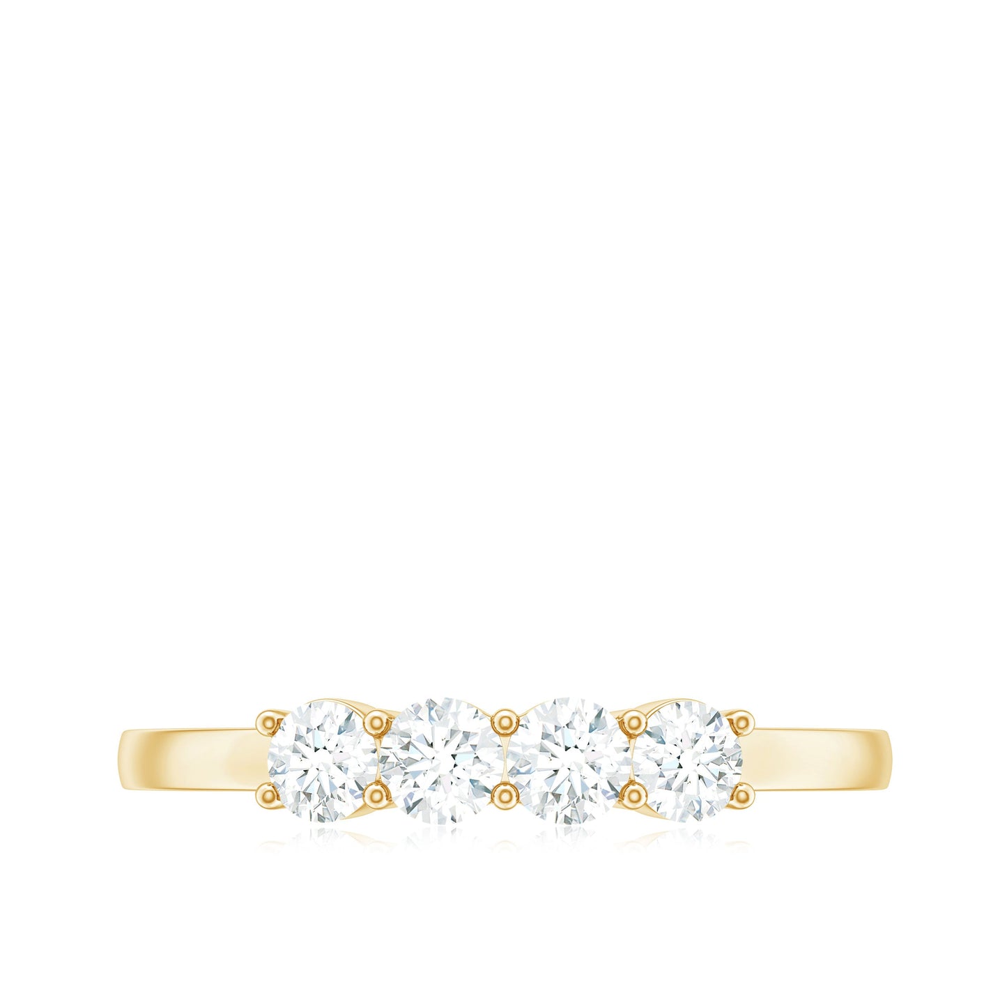 Certified Moissanite 4 Stone Stackable Anniversary Ring