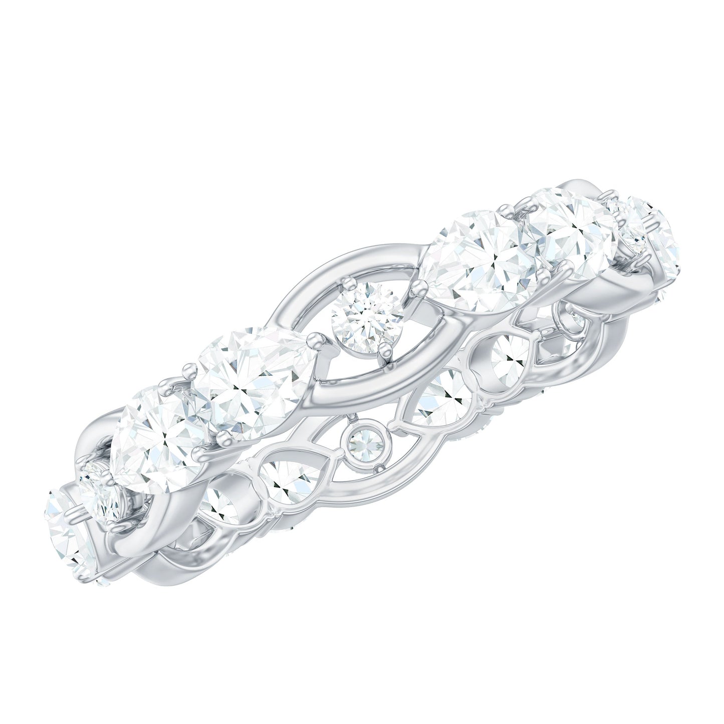 Certified Moissanite Designer Wedding Band
