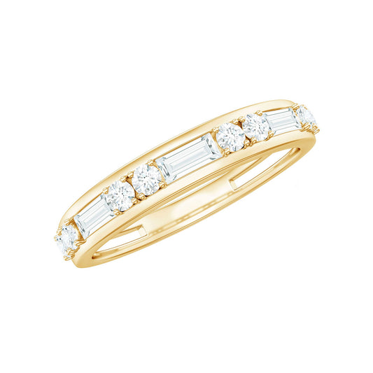 Moissanite Half Eternity Stackable Band Ring