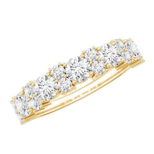 Moissanite Half Eternity Wedding Band with Certificate