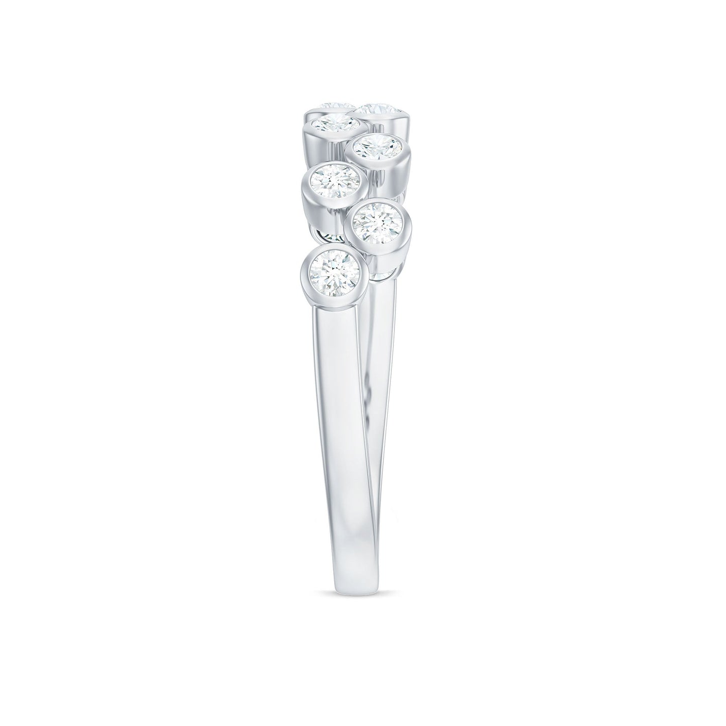Bezel Set Moissanite Half Eternity Ring for Women