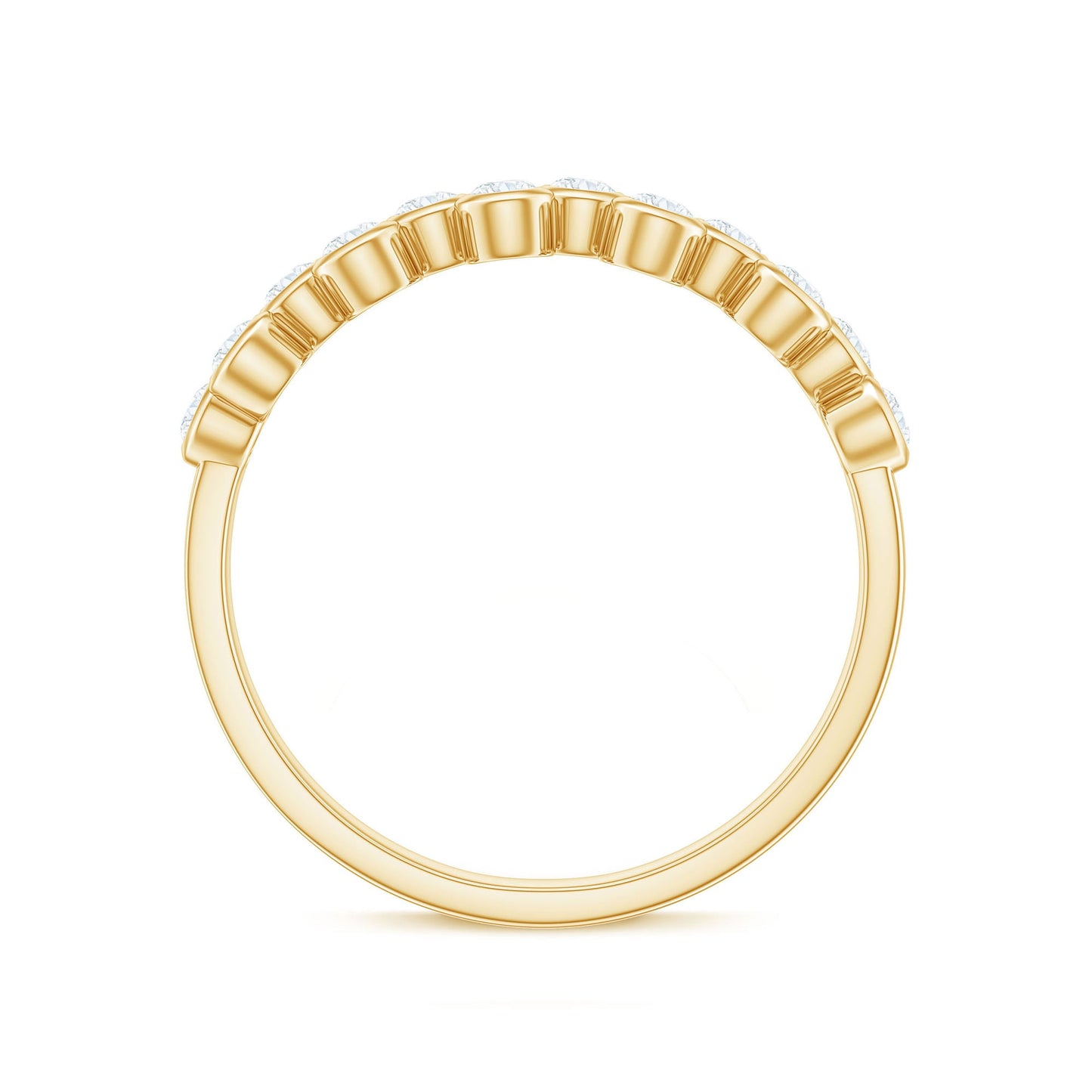 Bezel Set Moissanite Half Eternity Ring for Women