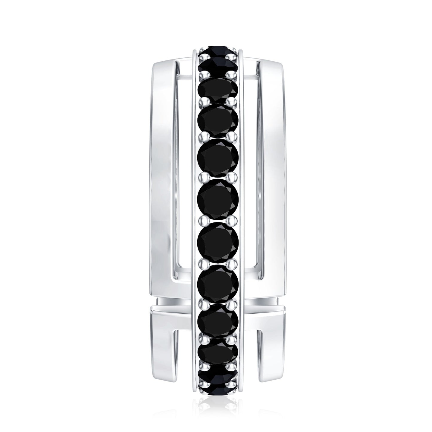 Certified Lab Created Black Diamond Wedding Band for Men