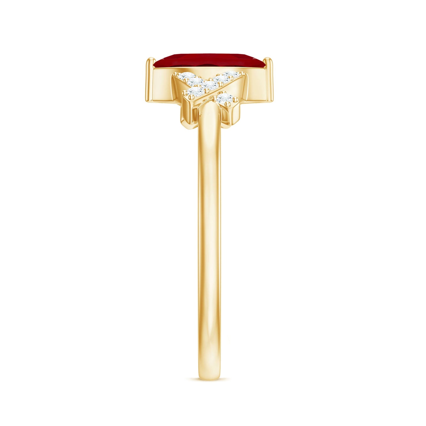 Marquise Cut Lab Created Ruby Designer Engagement Ring