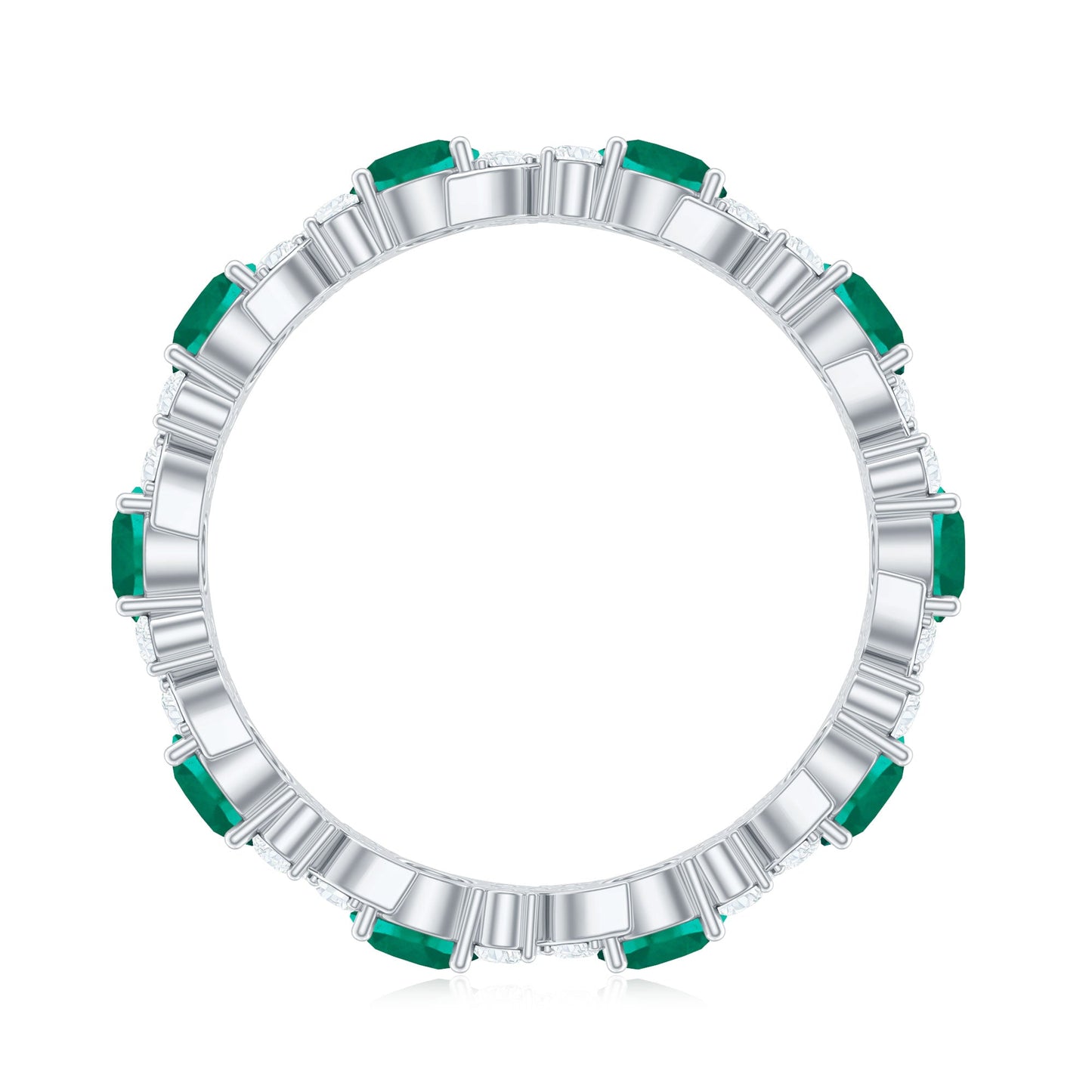 Elegant Lab Grown Emerald Diamond Eternity Wedding Band
