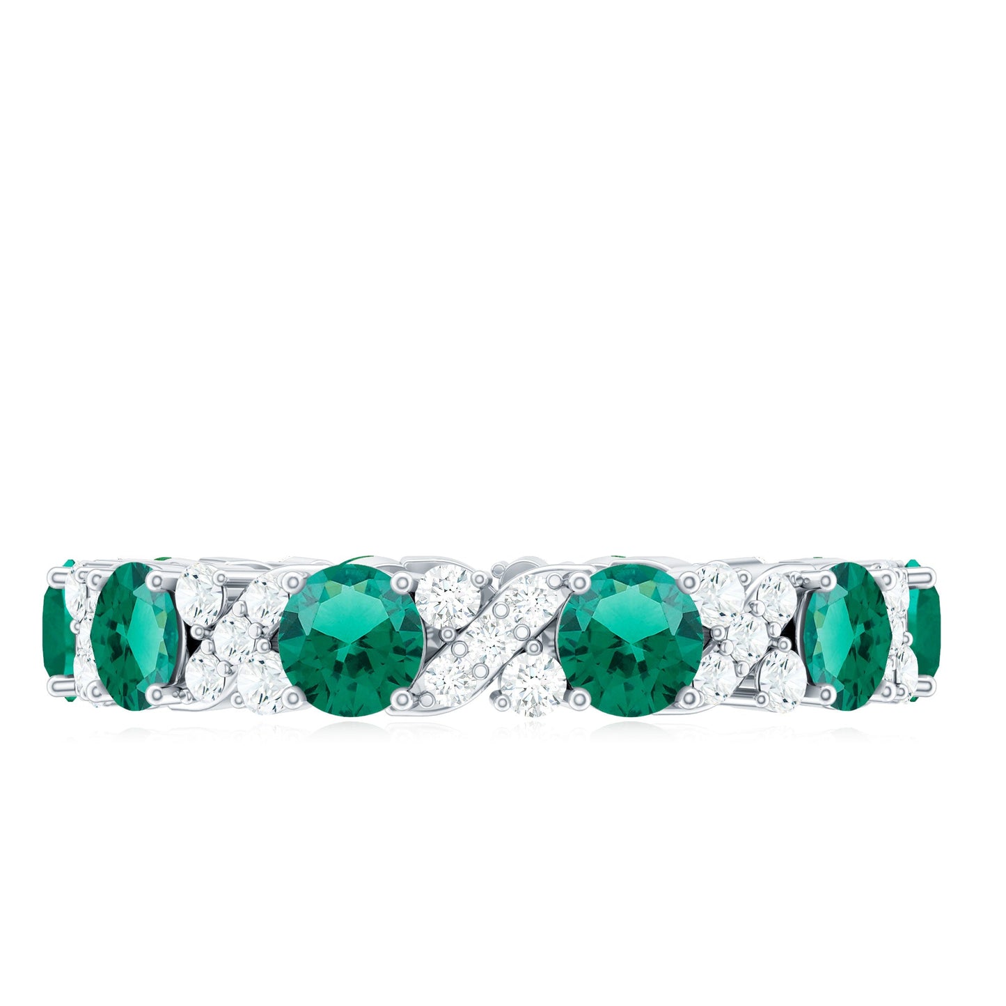 Elegant Lab Grown Emerald Diamond Eternity Wedding Band