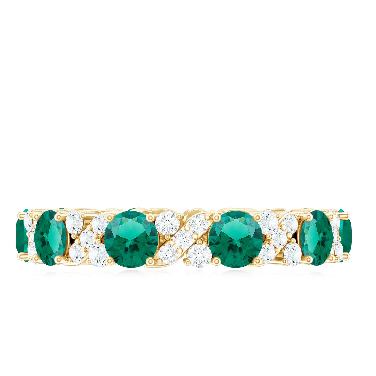 Elegant Lab Grown Emerald Diamond Eternity Wedding Band