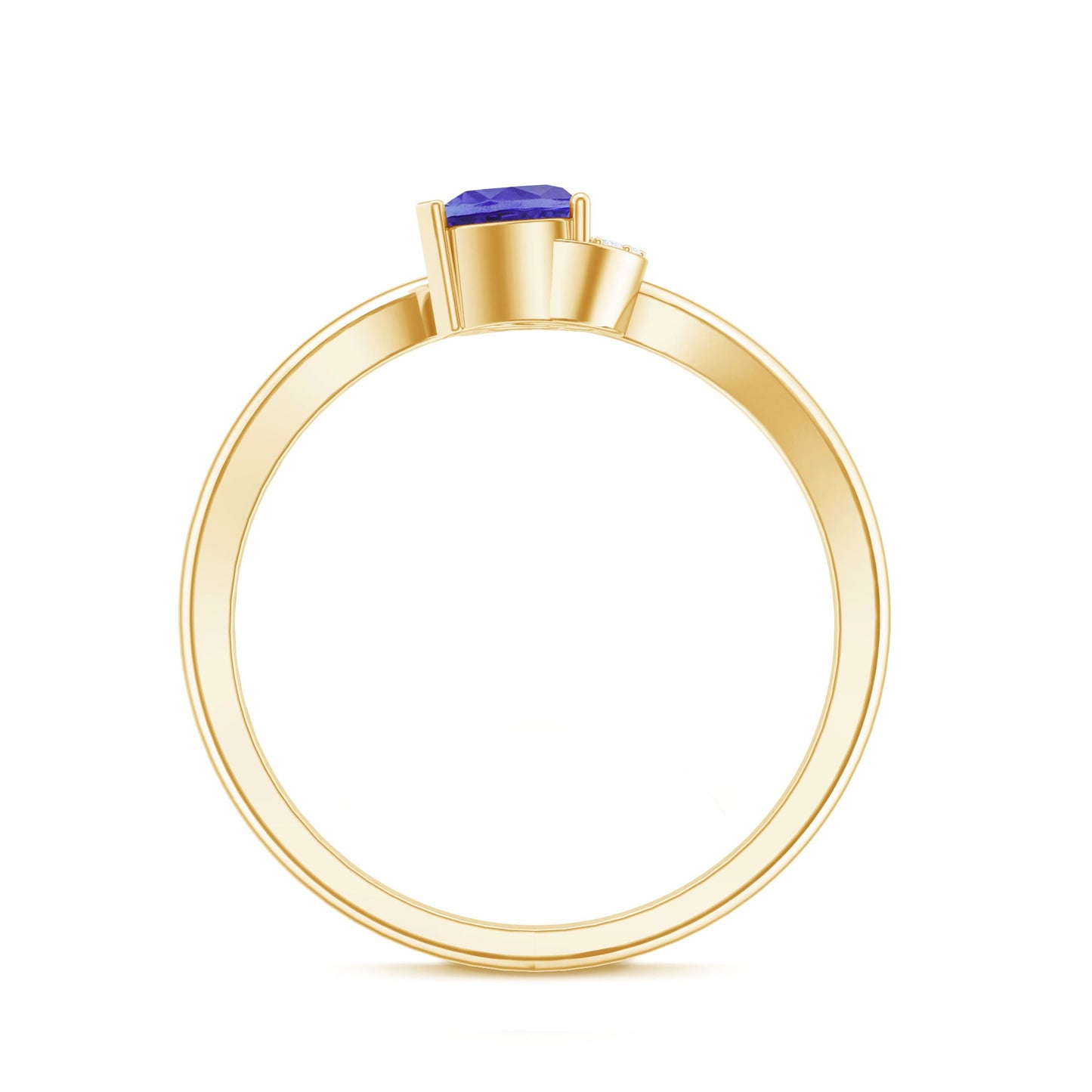 Natural Heart Shape Tanzanite Diamond Promise Ring for Valentines