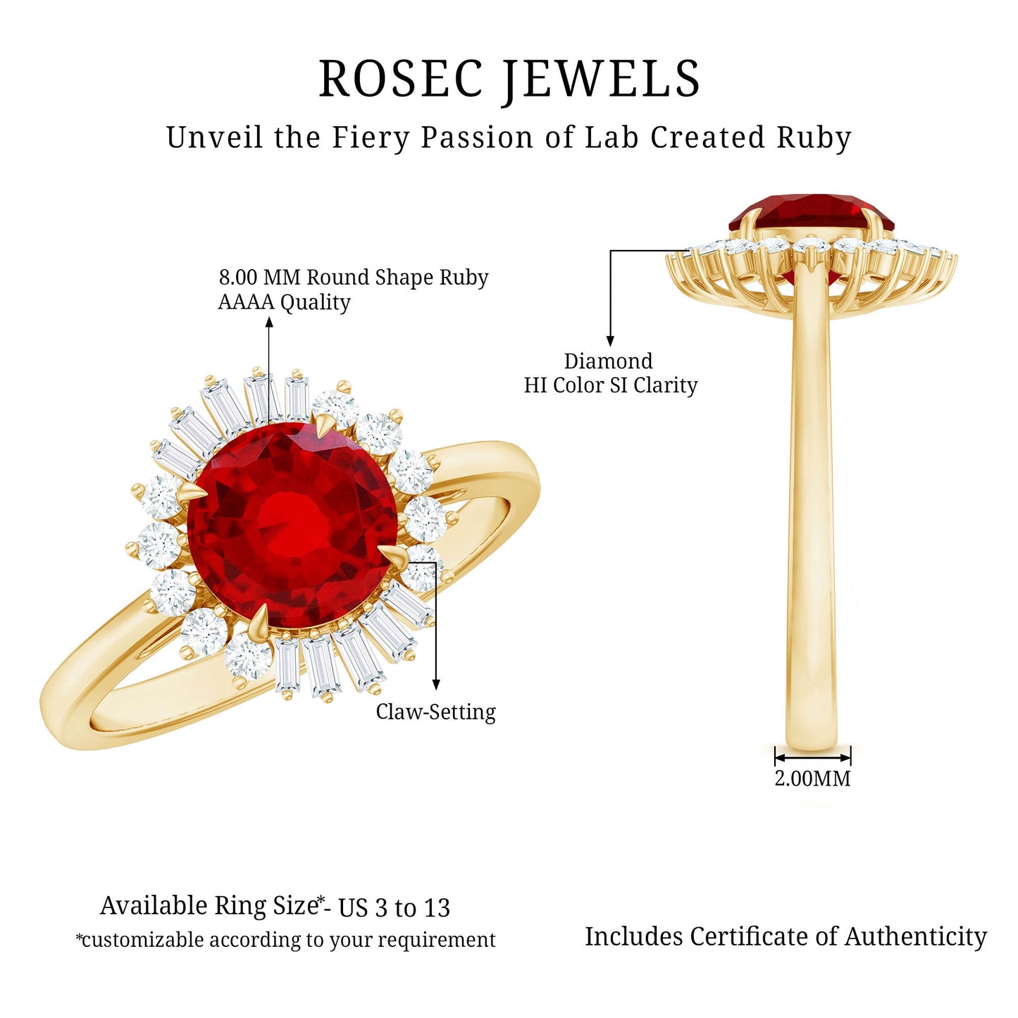 Round Lab Created Ruby and Diamond Halo Engagement Ring
