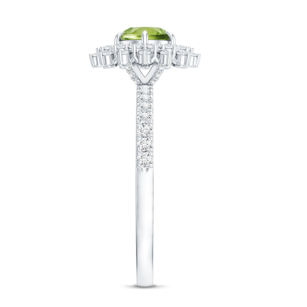 Certified Real 2 Carat Peridot Statement Engagement Ring