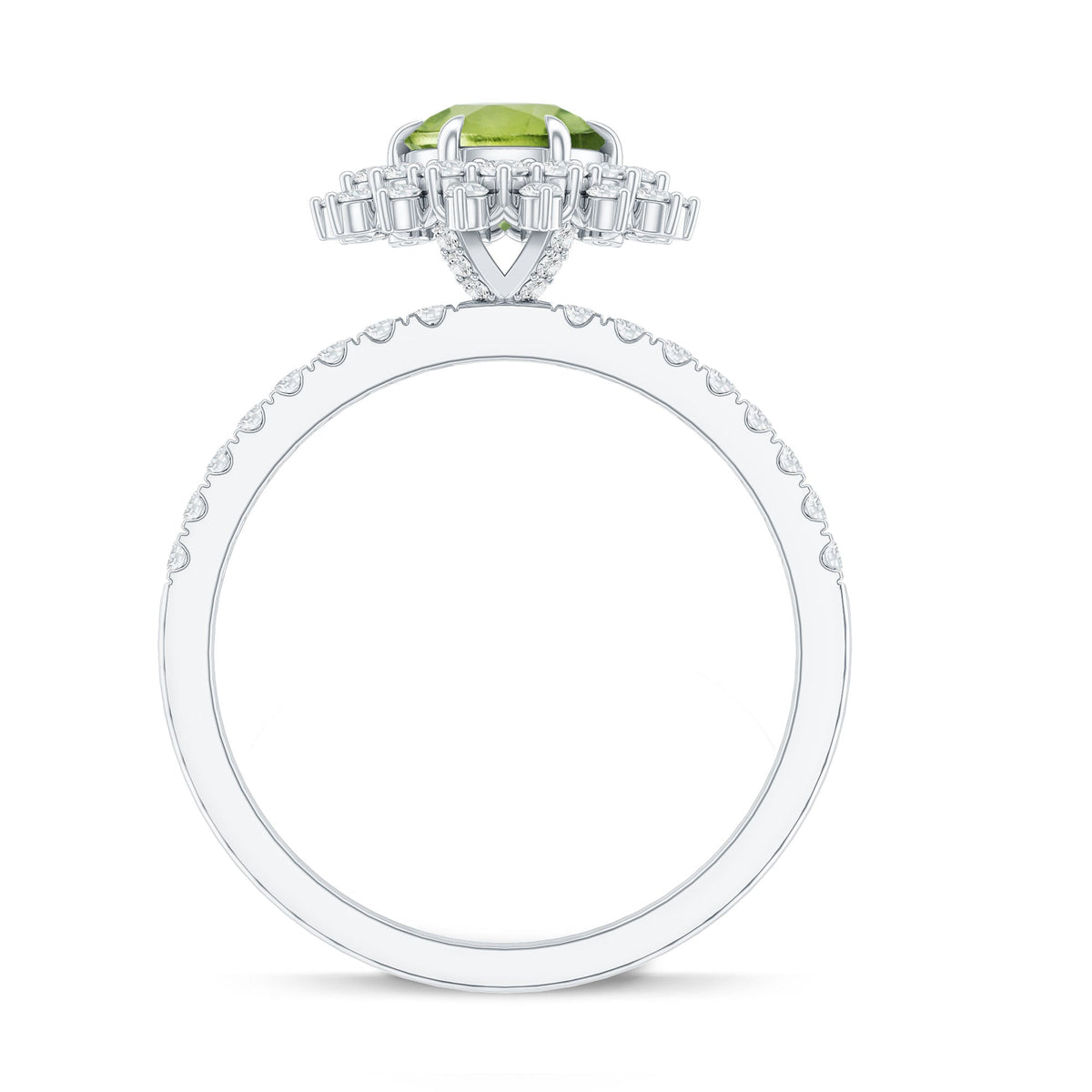 Certified Real 2 Carat Peridot Statement Engagement Ring