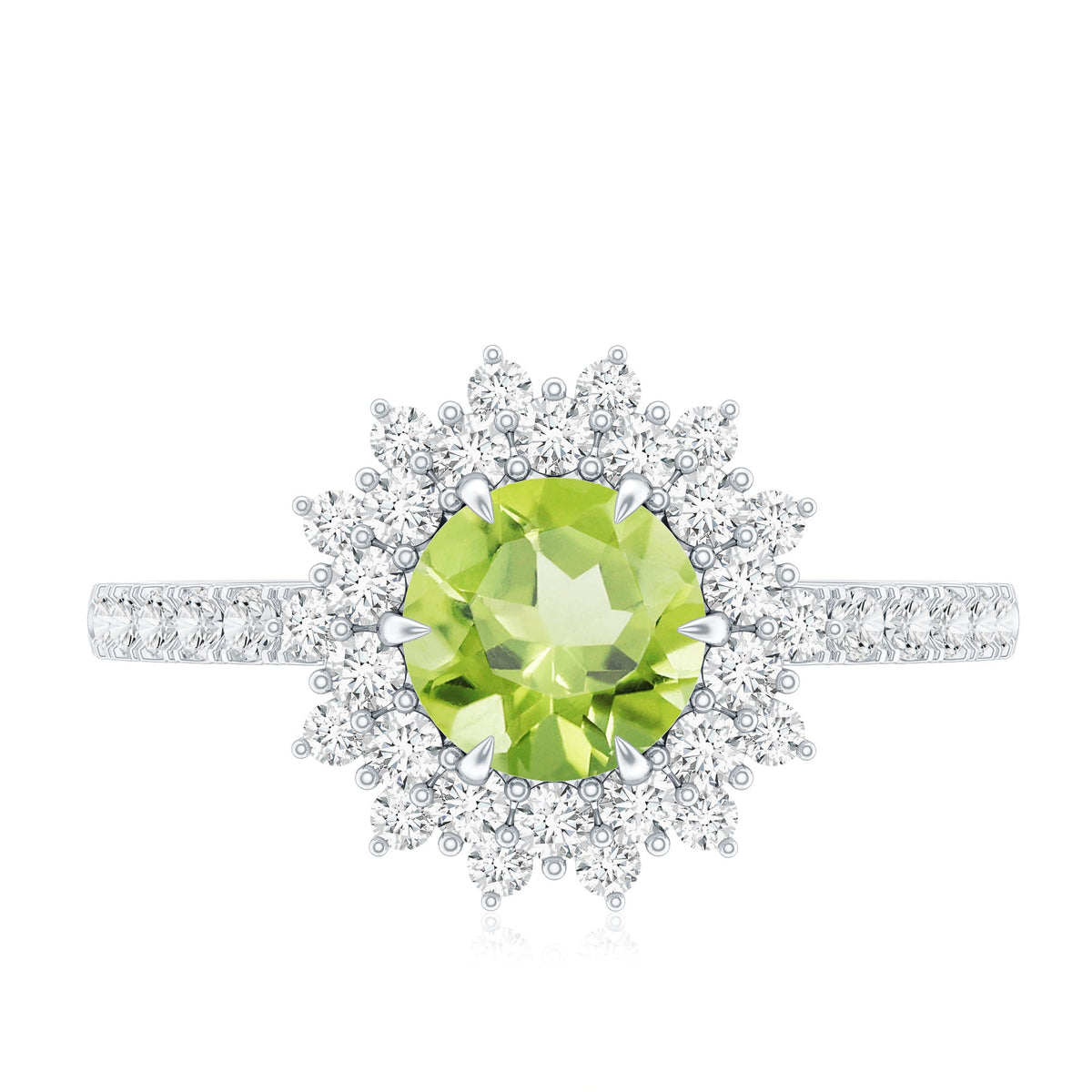 Certified Real 2 Carat Peridot Statement Engagement Ring