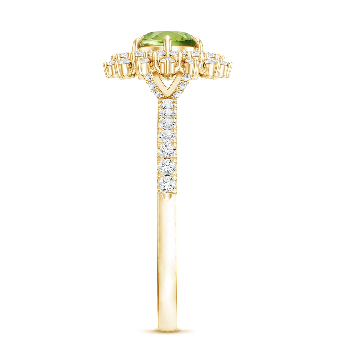 Certified Real 2 Carat Peridot Statement Engagement Ring