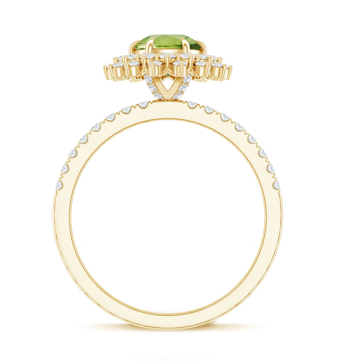 Certified Real 2 Carat Peridot Statement Engagement Ring