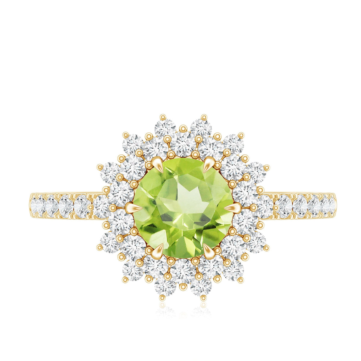 Certified Real 2 Carat Peridot Statement Engagement Ring