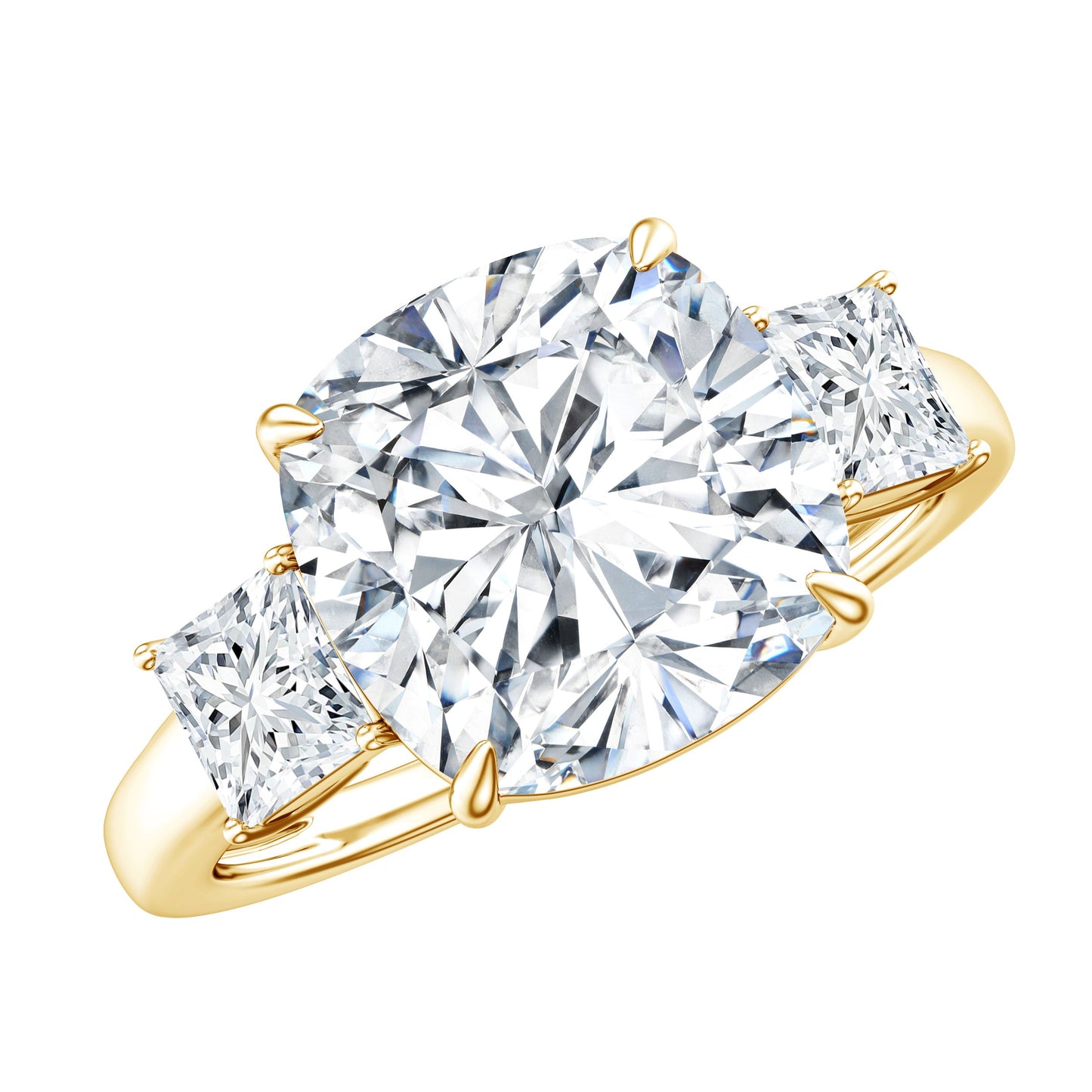 Cushion Moissanite Huge Engagement Ring