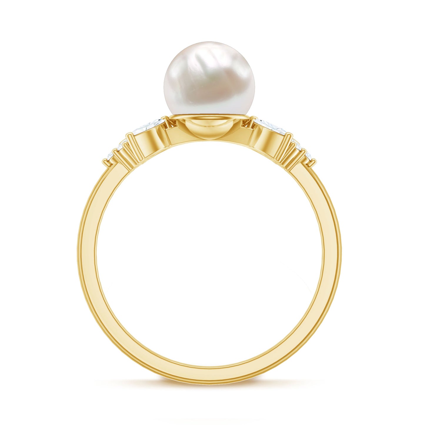 Nature Inspired 7.48 Carat Freshwater Pearl Engagement Ring with Diamond