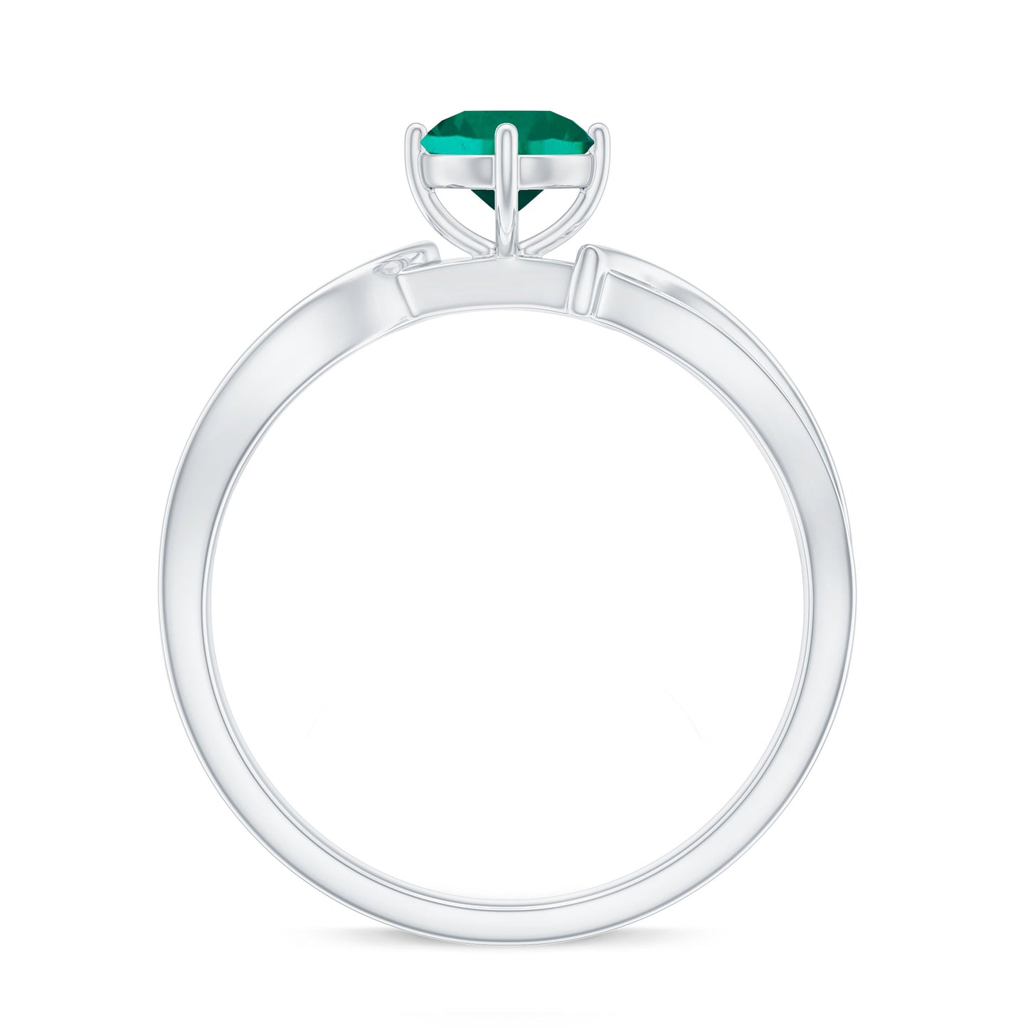 Certified Lab Grown Emerald Diamond Engagement Ring with Infinity Shank