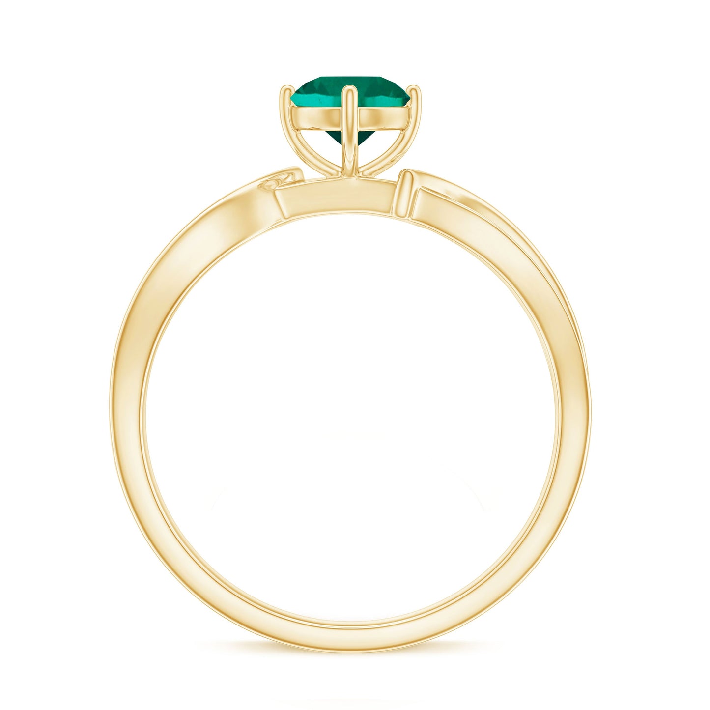 Certified Lab Grown Emerald Diamond Engagement Ring with Infinity Shank