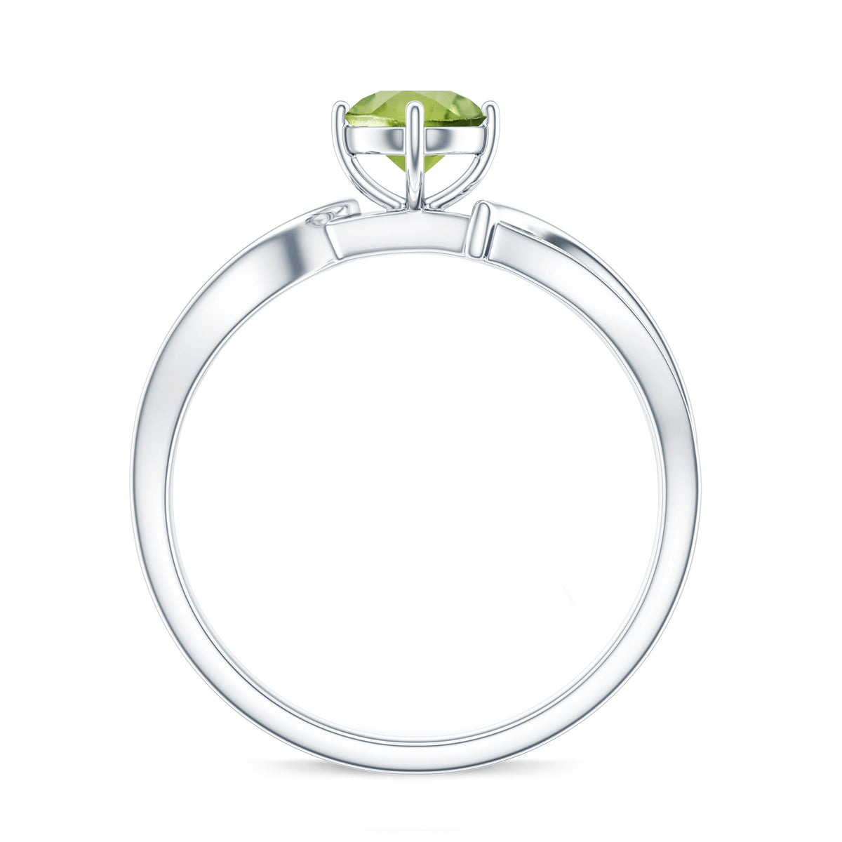 Real 0.5 Carat Peridot Infinity Promise Ring with Diamond