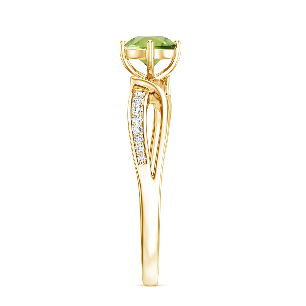 Real 0.5 Carat Peridot Infinity Promise Ring with Diamond